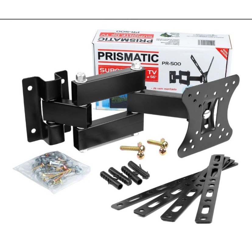 Suporte Prismatic PR-500 de parede para TV/Monitor de 10" até 56" com Kit de Instalação incluso