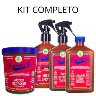 Kit Lola Rapunzel Linha de Crescimento - 4 Itens Shampoo + Máscara + Tonico + Milk