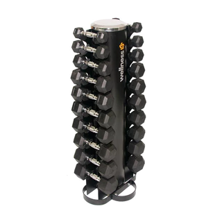 Kit 10 Halteres Emborrachados Hexagonal 1,00 A 10,00 KG (TOTAL 110,00 KG) Wellness  - WK089 em Oferta na Shopee