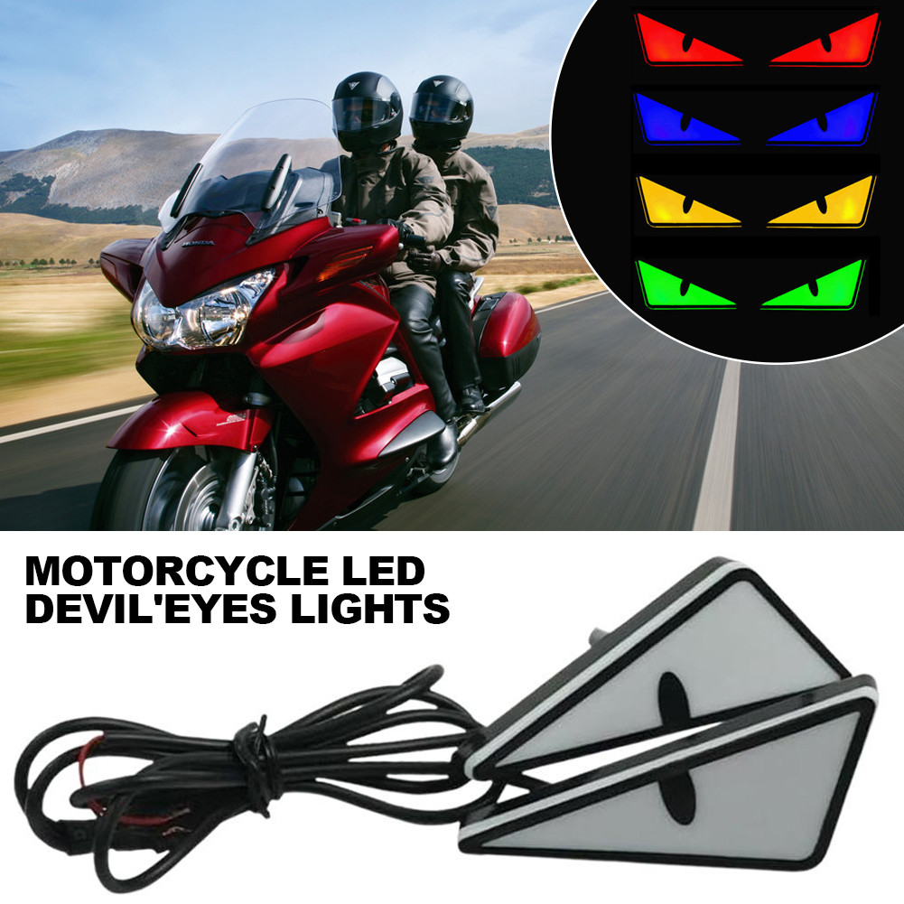 HW1 2 Unidades De Motocicleta LED Luzes De Olhos Do Diabo Farol De