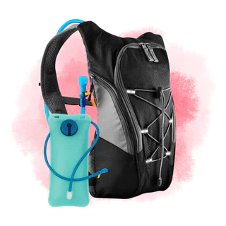 Mochila De Hidratação Impermeável Bolsa De Água Térmica 2L Ajuste Peitoral Cinto Abdominal Bike Ciclismo Corrida Preto