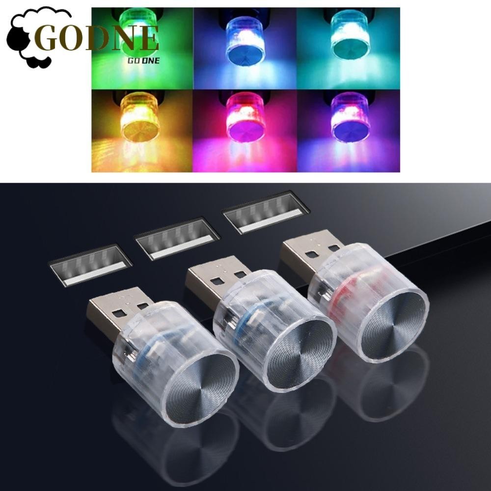 GODNESSFO Luz Ambiente Para Carro , Lâmpada USB Plug Play Atmosphere Lamp , Auto Interior Decor Multicolor Intermitente Mini LED