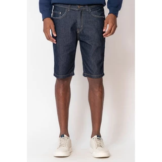 Bermuda Masculina Slim Básica Polo Wear Jeans Escuro