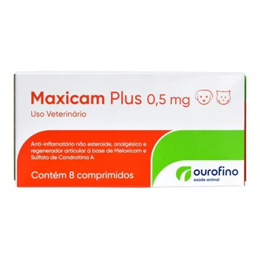 Maxicam Plus 0,5 Mg C/ 8 Comprimidos - Ourofino | Shopee Brasil
