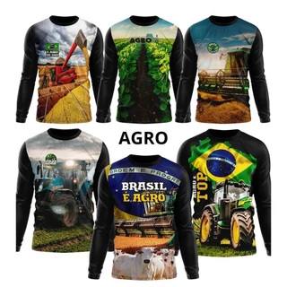 Camiseta Masculina e Feminina UV Estampa Agro Rural em Oferta na Shopee