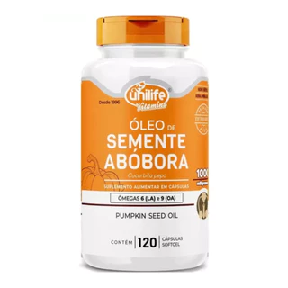 Óleo De Semente De Abóbora 120 Cápsulas - Unilife