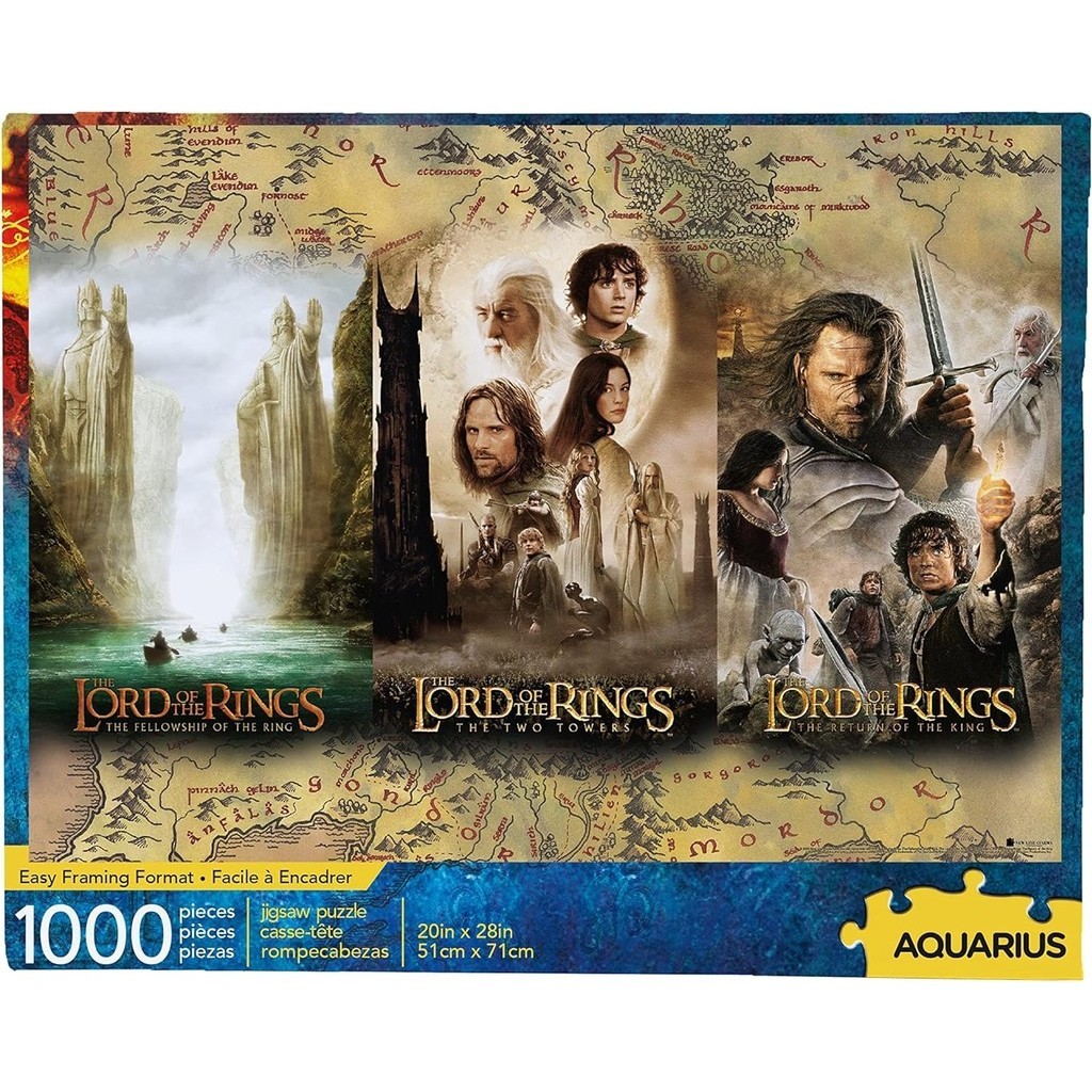 Quebra-Cabeça Do Senhor Dos Anéis Tríptico (1000 Peças)-Glare Free ...