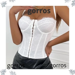 GORROS Summer Casual Top , Espartilho De Espinha De Peixe De Cor Sólida De Renda Contração Abdominal Slim