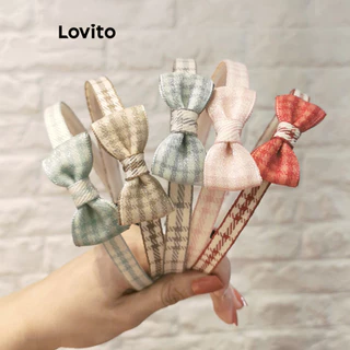 Lovito Tiara casual xadrez com look formal para mulheres LFA44655