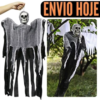 Kit 5,3,1 Caveira Voadora Decoração Esqueleto Halloween Festa Bruxas Enfeite Jardim Dia das Bruxas