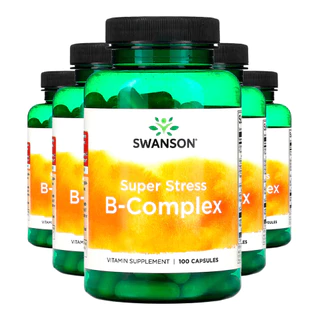 Kit 5x Complexo B com Vitamina C Swanson 100 Caps Importado /Made in Usa
