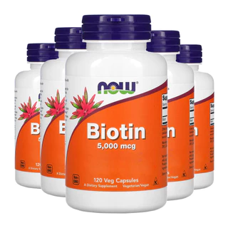Kit 5x Biotina 5000mcg Now Foods 120Veg Caps/Made in Usa