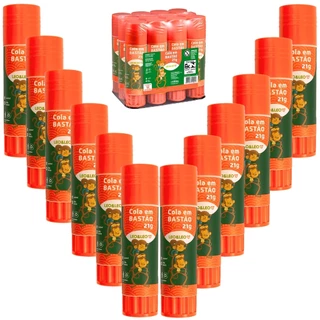 Cola Bastão Escolar Não Tóxica 21g Kit com 12 Und. Atacado