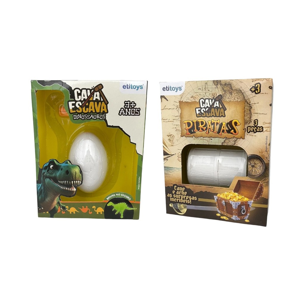Kit Cava Escava Dinossauro e Piratas Baú Tesouros Brinquedo | Shopee Brasil