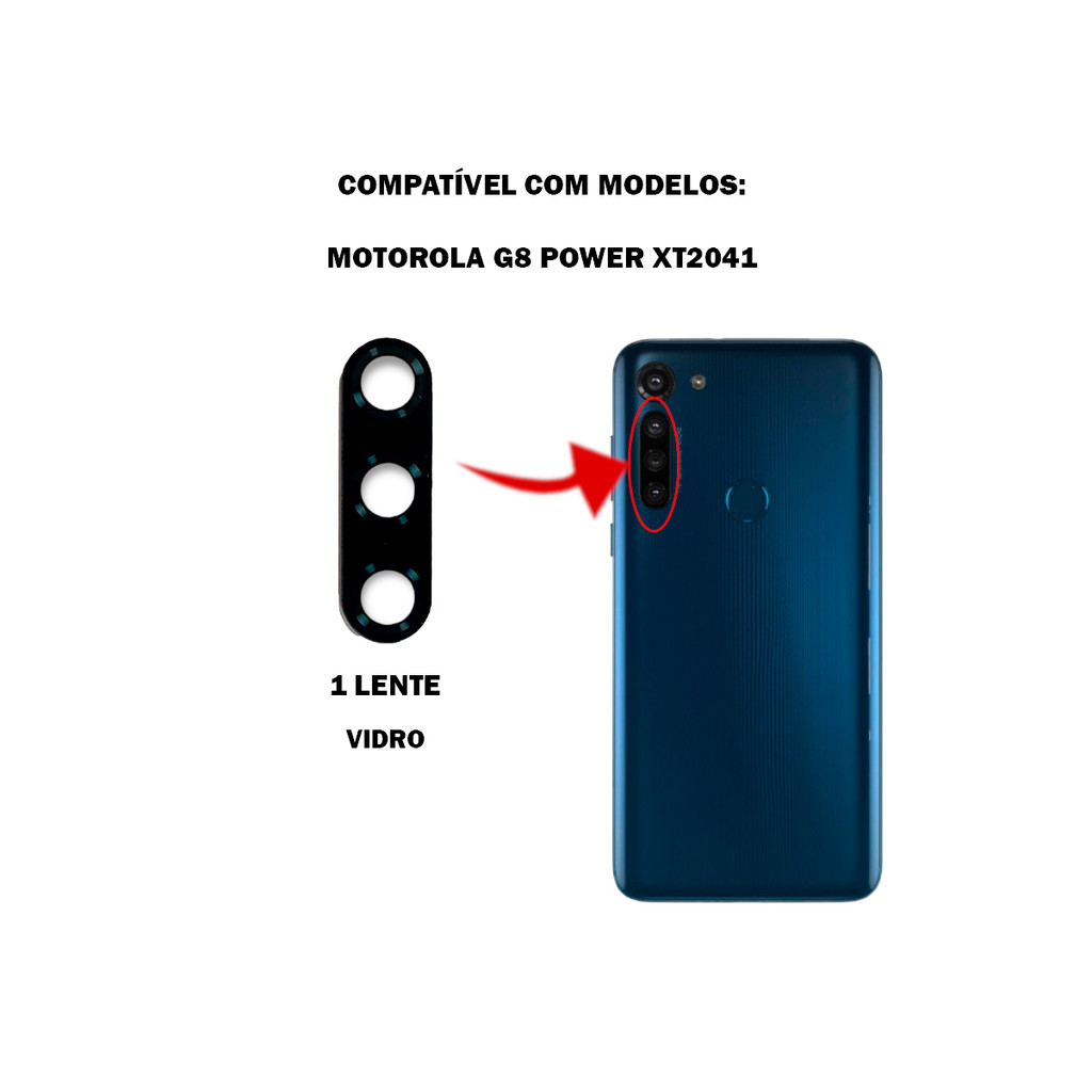 Lente de Câmera Moto G8 Power XT2041 Grande Vidro Envio Rápido