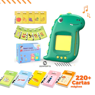 Brinquedo Card Infantil Cartão Fala Inglês Português Dino Apraxia Autismo Alfabetização