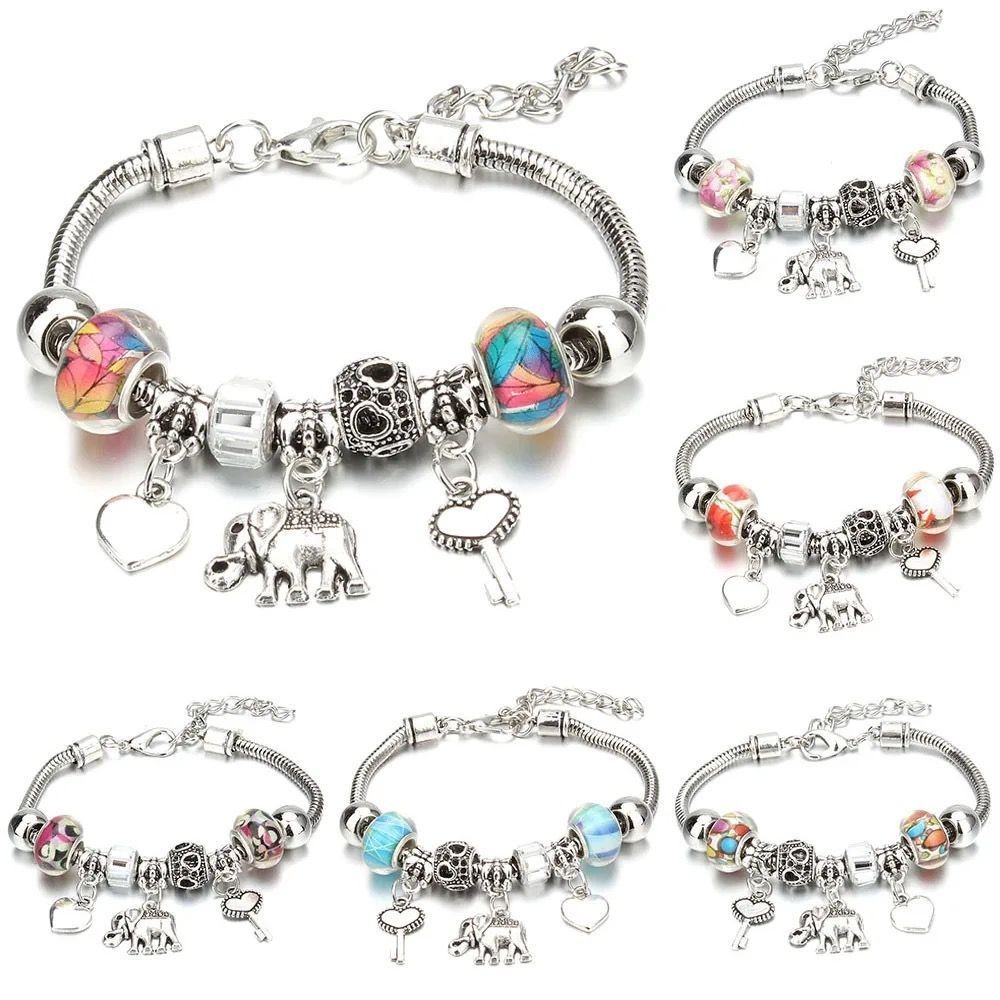 Kit 3 Peças Pulseiras Pandora Femininas - Braceletes de Prata Com Estilo e Berloques - Modelos Aleatórios - WL