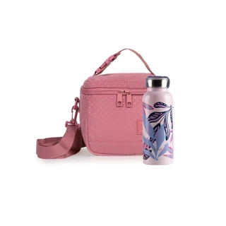 Kit Térmico Polka Dots + Garrafa Floral Rosa Bagaggio