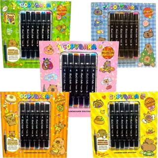 Livro Colorir Capivara + 6 Cores canetas Touch Dupla Ponta 2EM 1 Cute & Comfy Caderno de Pintura em Oferta na Shopee