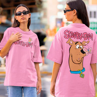 Camiseta Scooby Doo Desenho Animado Camisa Oversized Feminina Algodão Premium Fio 30.1