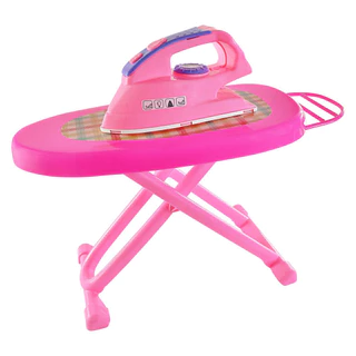 Brinquedo Kit Tábua de Passar Roupa c/ Ferro Infantil Rosa Passadeira Faz de Conta Kids p/ Dia das Crianças Aniversário Meninas
