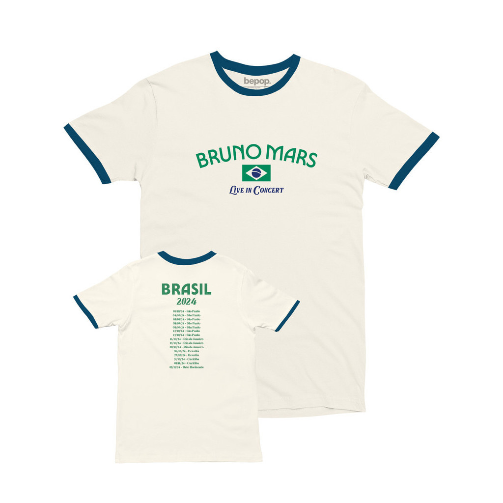 Camiseta Bruno Mars - Brazilian Tour (Dates) [Unissex] Bepop Bepopzinha