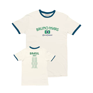 Camiseta Bruno Mars - Brazilian Tour (Dates) [Unissex] Bepop Bepopzinha