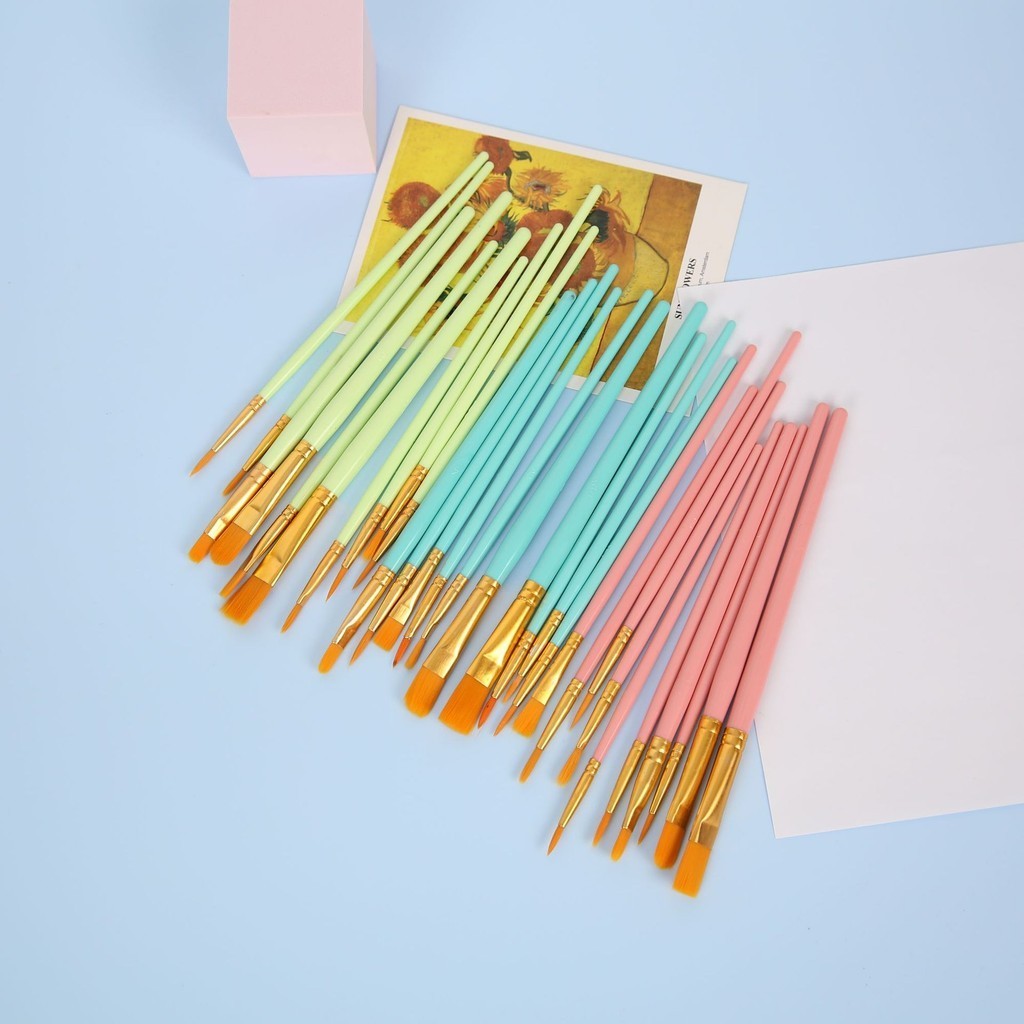 10 Pincéis Gouache Pincéis a óleo, Canetas acrílicas de aquarela Pincéis para estudantes de arte, Pincéis de Nylon Canetas para pintura Ferramentas para estudantes