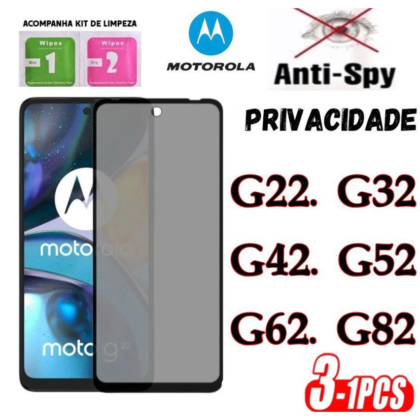 Película Privacidade 3d Anti Spy Moto G22 G32 G42 G52 G62 G82 Shopee