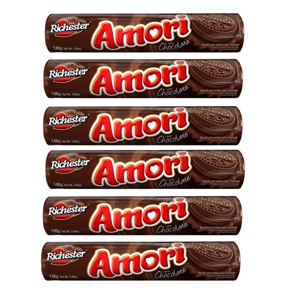 Kit 6 Biscoitos Richester Amori Chocolate | Shopee Brasil