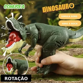 Brinquedo Dinossauros Gun Meninos Fidget Giro 360 sons abre boca divertido infantil