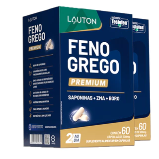 Kit 2x Feno Grego Lauton com Saponinas Zma + Boro 60 Capsulas