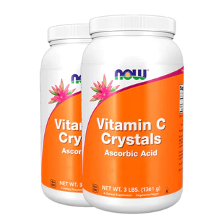Kit 2x Pó Cristais de Vitamina C Now Foods 1361g Puro Importado/Made in Usa