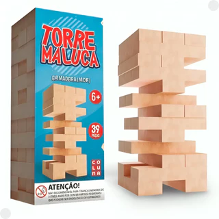 Jogo Torre Maluca Madeira 39 Peças 790708 - Pais e Filhos