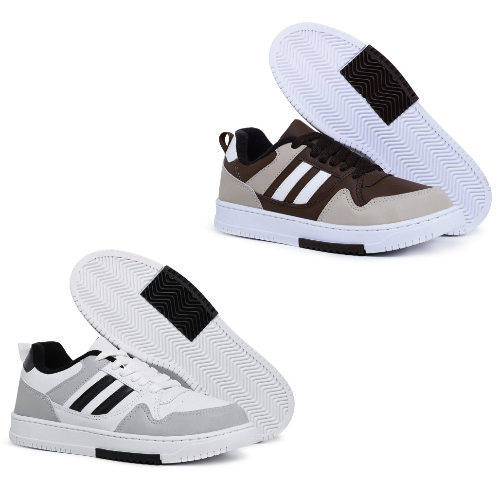 Tenis Masculino Casual Estilo Skatista Lançamento Em Corino Confortável Macio