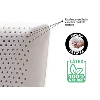 Kit 2 Travesseiros de Látex Natural Duoflex 16x50x70cm - Firmeza e Conforto Duradouros
