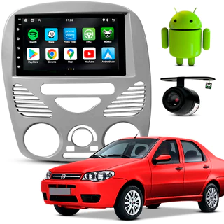 Kit Central Multimidia Android 7 Pol Siena 02 03 04 05 06 07 08 09 10 11 12 13 2014 Cinza Brilhante