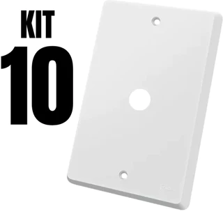 Kit 10 placa espelho 4x2 com furo