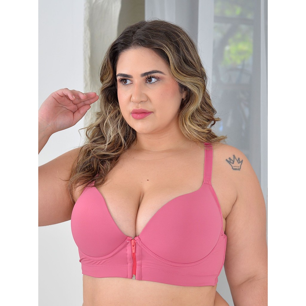 Sutiã Nadador Fecho Frontal na Frente com Bojo Lateral Larga Plus