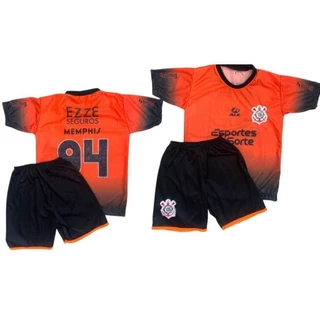 Conjunto CORINTHIANS MEMPHIS Uniforme Futebol Juvenil 2024 Versão Jogador