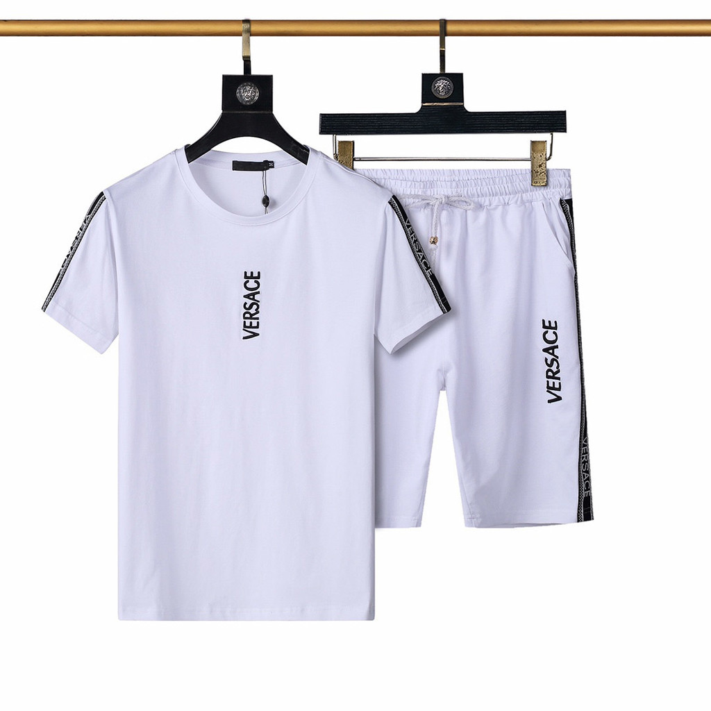 Versace5663 Novo estilo terno de manga curta masculino estampado bonito manga curta esportes casuais