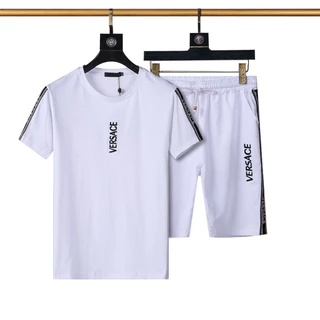 Versace5663 Novo estilo terno de manga curta masculino estampado bonito manga curta esportes casuais