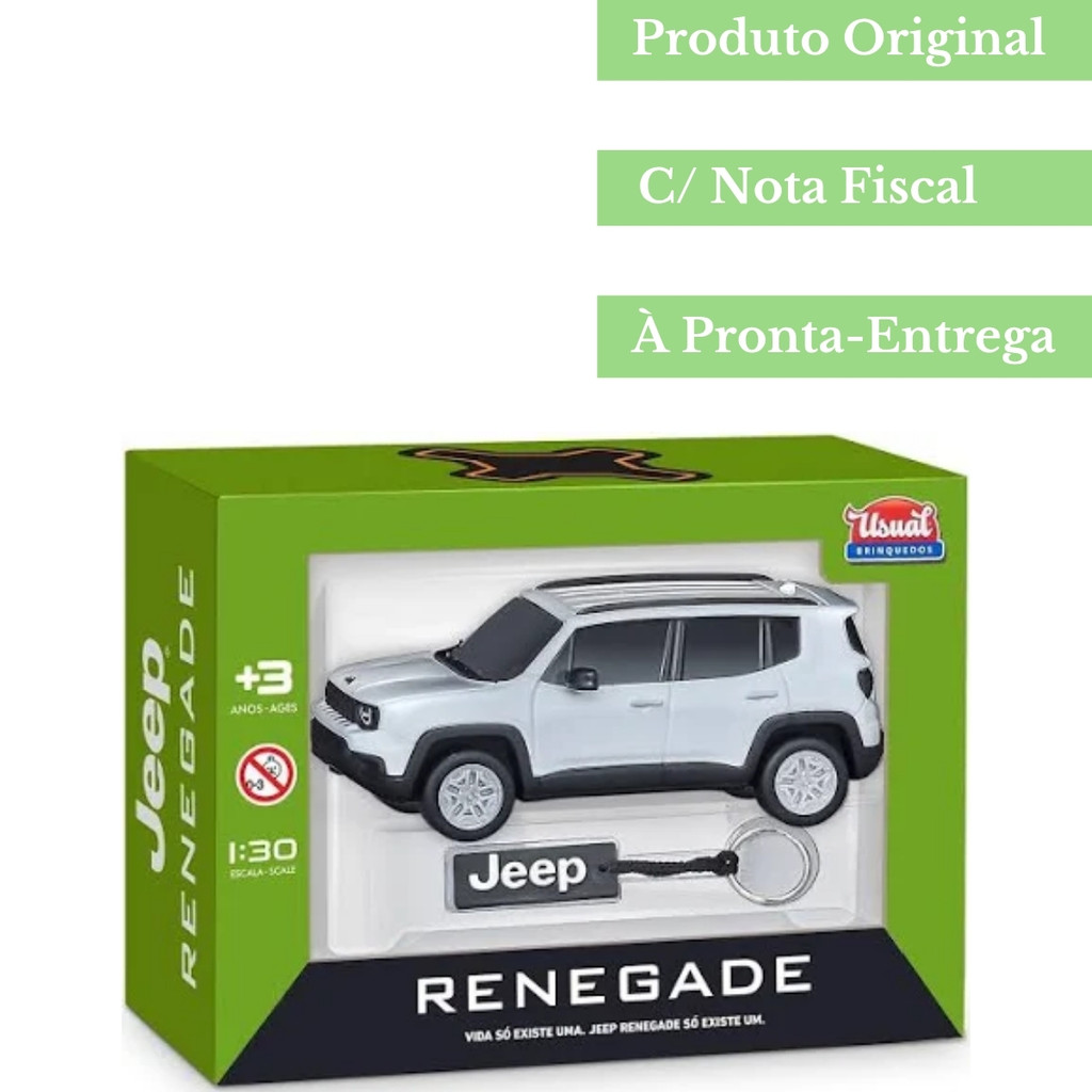 Jeep Renegade Carrinho Com Chaveiro 1:30 - Miniatura De Brinquedo
