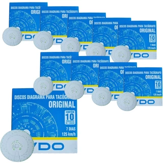 Kit 10 Disco Diagrama para Tacógrafo 7d Semanal - 125km/h - 10 un (VDO 14025005F) em Oferta na Shopee