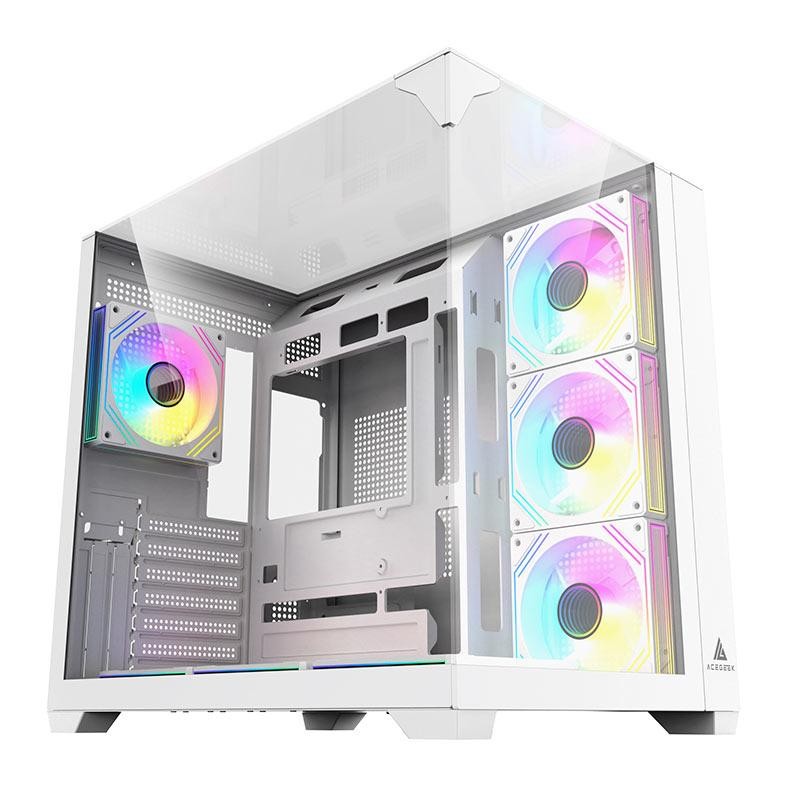 Gabinete Gamer Acegeek Viewmax, Mid-Tower, Lateral de Vidro, Branco, AG-VIEWMAX-WH