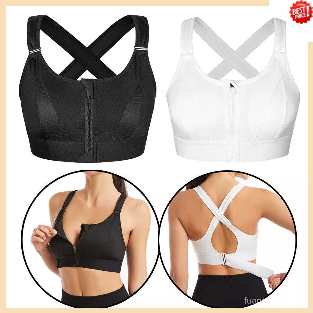 Sutiã Esportivo Feminino de Alto Impacto Anti-Choque com Zíper Frontal ...