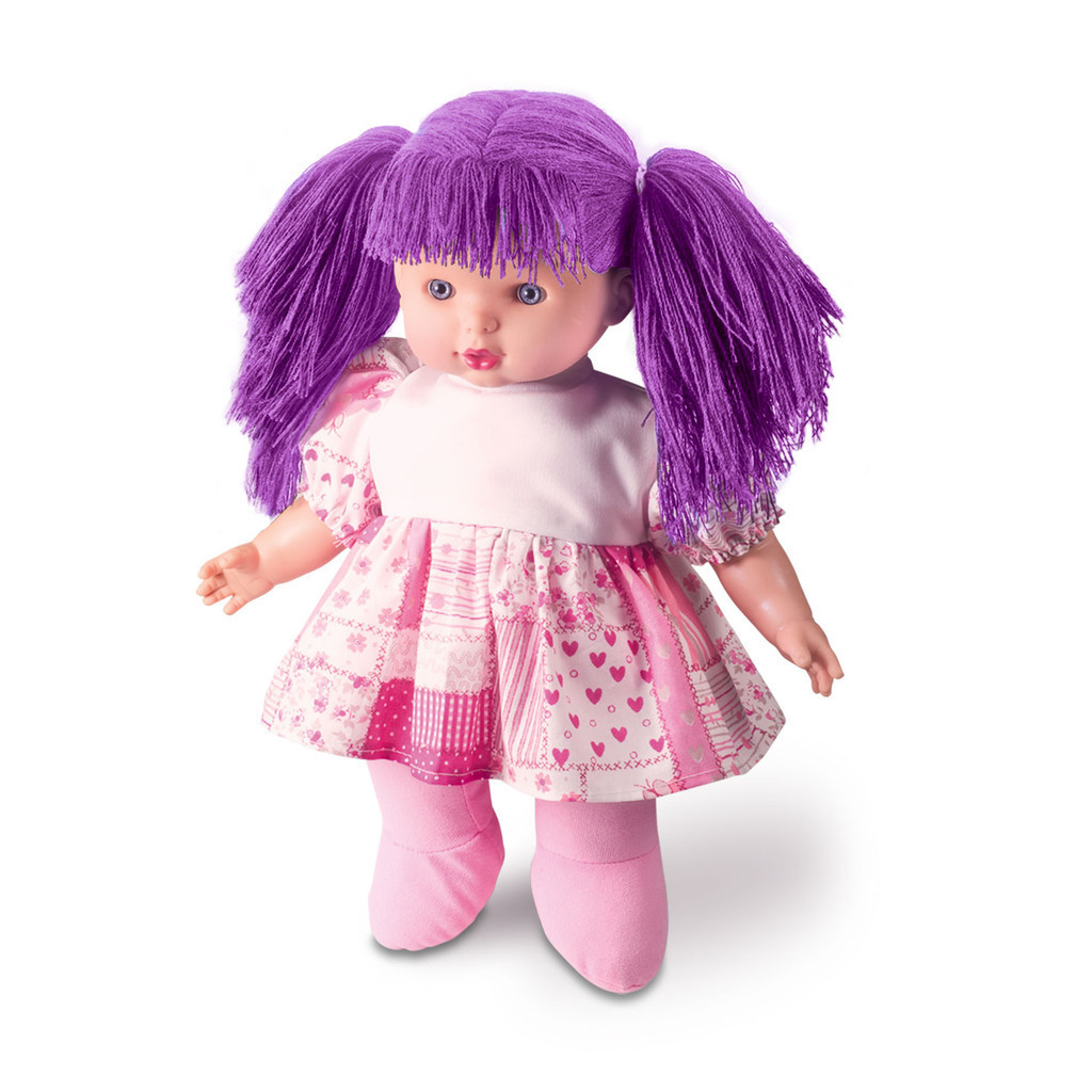 Boneca De Pano - Cabelo Longo Fashion Purple hair (Roxo) | Shopee Brasil