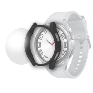 Kit Bumper + Película Fosca Para Galaxy Watch 6 Classic - Preto