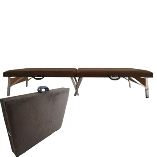 Cama Dobrável Portátil Premium MARROM Viagem/Camping/Hospedes 230KG - ARTPUFF DO BRASIL