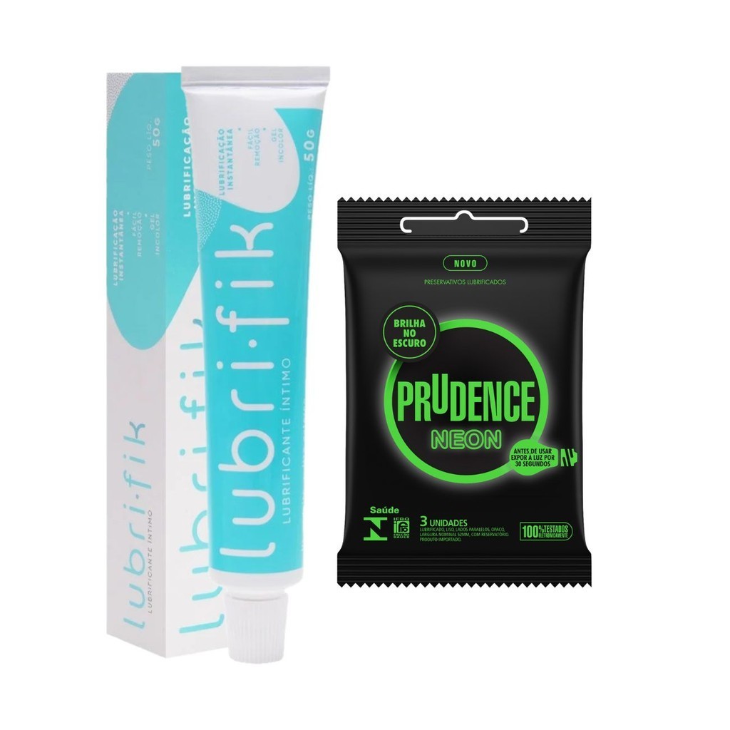 Kit Camisinha Prudence Neon + Lubrifik Lubrificante Intimo 50g | Shopee ...